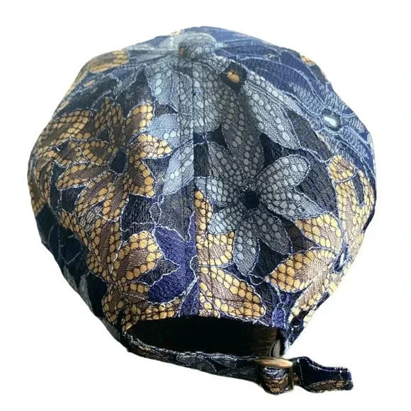 Boutique Handcrafted Feminine Floral Lace Embroidered Butterfly Baseball Cap Hat - Picture 3 of 8